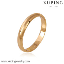 10938 xuping design simples planície 18 K chapeamento de ouro anéis de casamento para o noivado